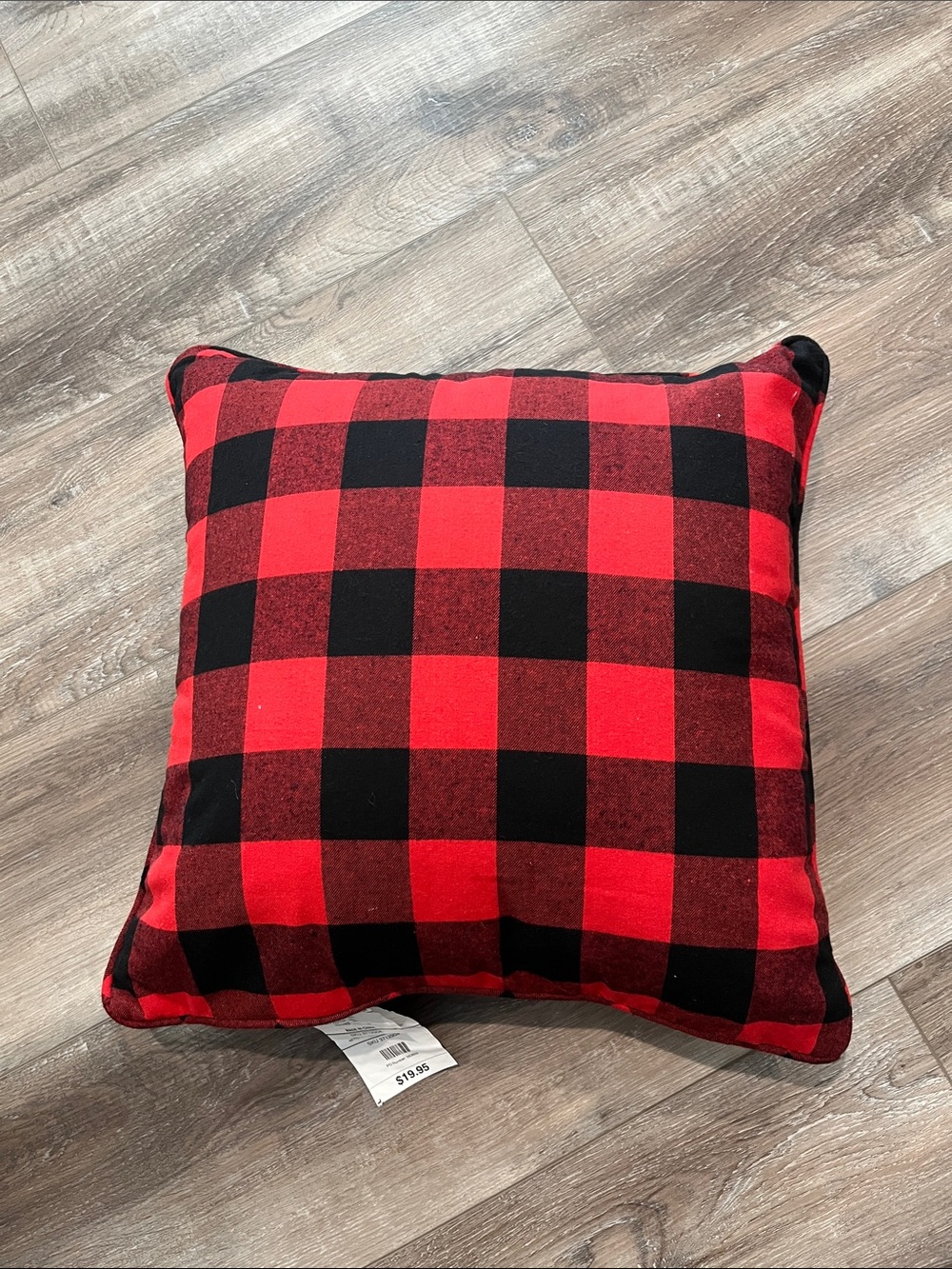 NEW Pier 1 Red and Black Buffalo Plaid Holiday Throw Pillow